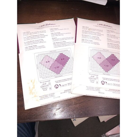 Pair 2 Hanes Silk Reflections Silky Opaque Control Top Pantyhose Sz CD Jet - Picture 2 of 3